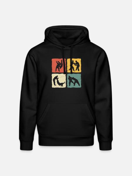 retro Judo t-shirt - Stanley/Stella DRUMMER Unisex Organic Hoodie - black