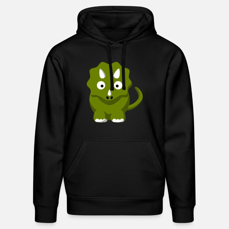 dessin animé Dinosaur Triceratops - Sweat à capuche bio DRUMMER Stanley/Stella Unisexe - noir