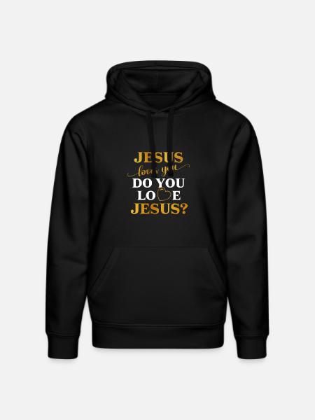 Jésus t’aime - Sweat à capuche bio DRUMMER Stanley/Stella Unisexe - noir