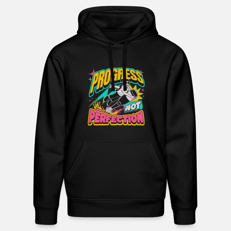 Fortschritt statt Perfektion Statement - Stanley/Stella Unisex Bio-Hoodie DRUMMER  - Schwarz