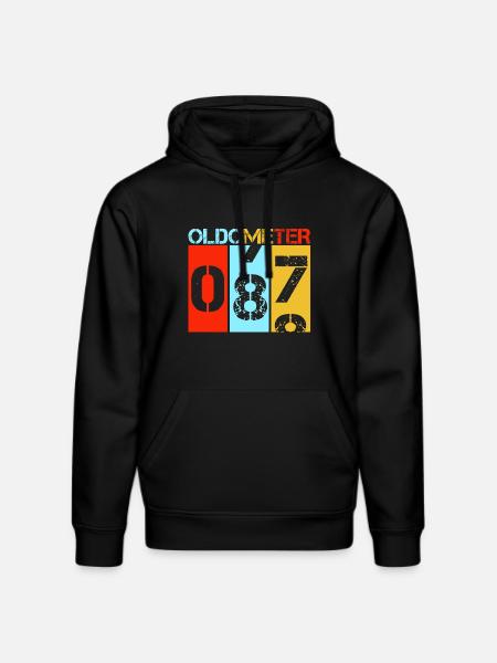 Oldometer 87 Retro Vintage 87th Birthday - Stanley/Stella DRUMMER Unisex Organic Hoodie - black