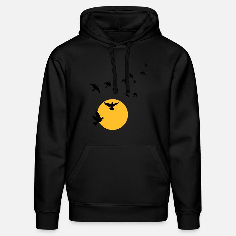 Oiseaux au coucher du soleil - Sweat à capuche bio DRUMMER Stanley/Stella Unisexe - noir