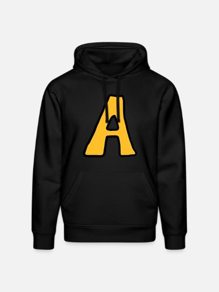 Letter A comic cartoon - Stanley/Stella DRUMMER Unisex Organic Hoodie - black