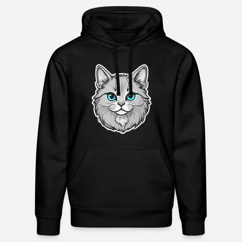 Design chat mignon - Sweat à capuche bio DRUMMER Stanley/Stella Unisexe - noir