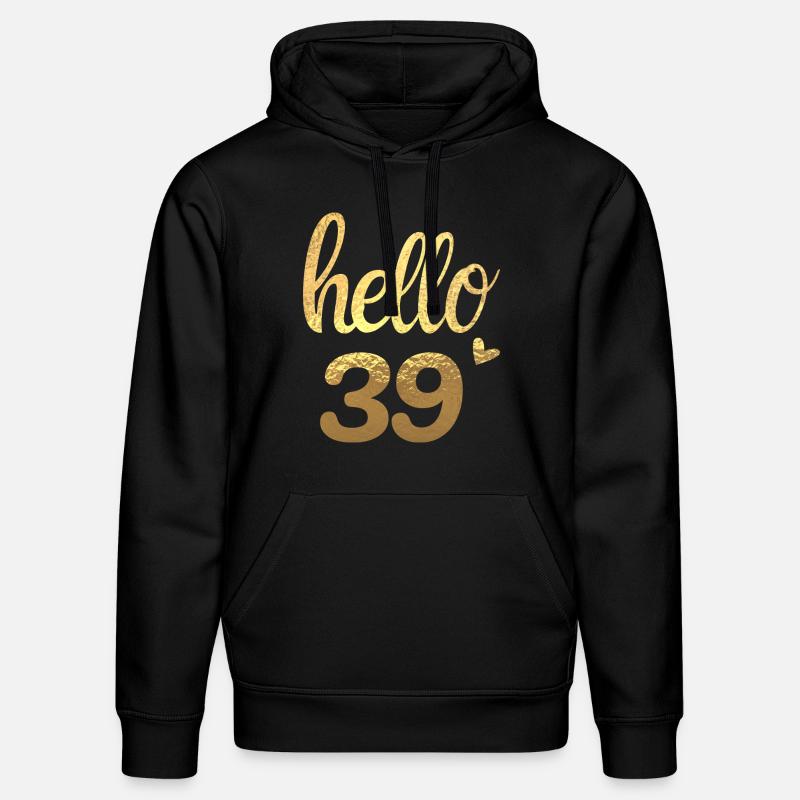 Hello 39 doré - Sweat à capuche bio DRUMMER Stanley/Stella Unisexe - noir