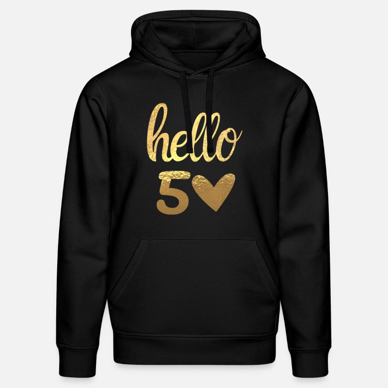 Hello 50 doré - Sweat à capuche bio DRUMMER Stanley/Stella Unisexe - noir