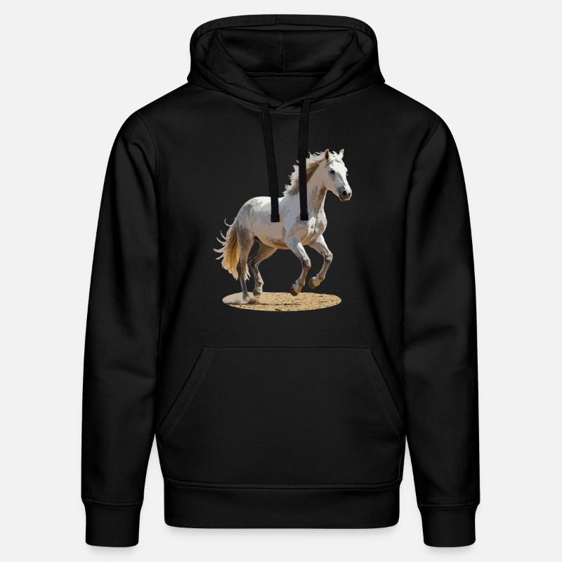 Cheval camarguais - Sweat à capuche bio DRUMMER Stanley/Stella Unisexe - noir