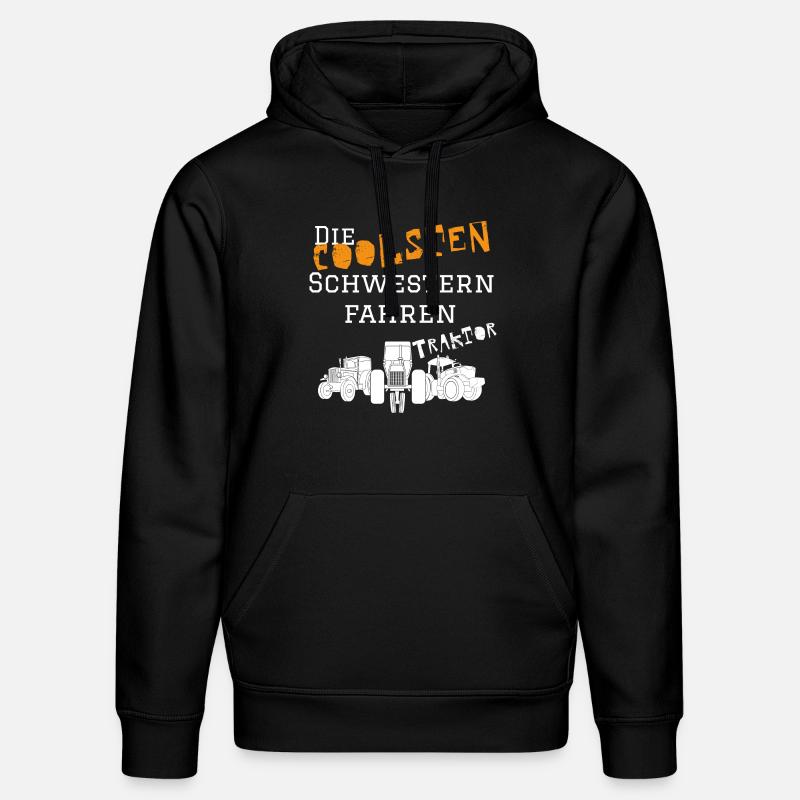 Die coolsten Schwester Traktor - Stanley/Stella Unisex Bio-Hoodie DRUMMER  - Schwarz
