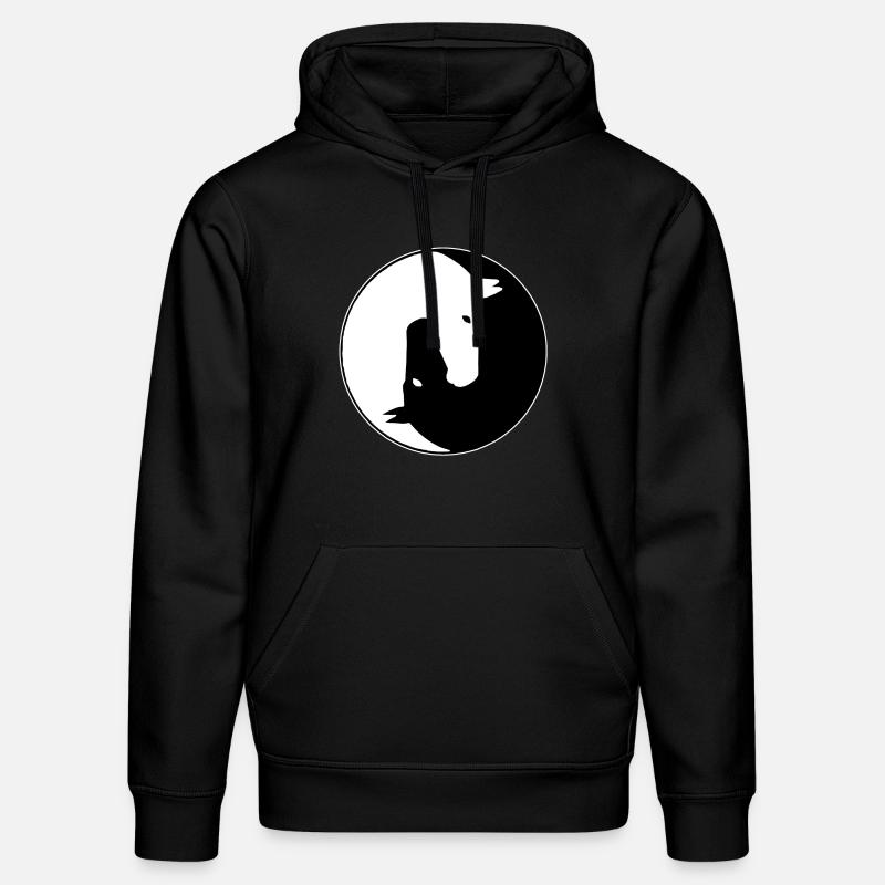 Yin yang cheval - Sweat à capuche bio DRUMMER Stanley/Stella Unisexe - noir