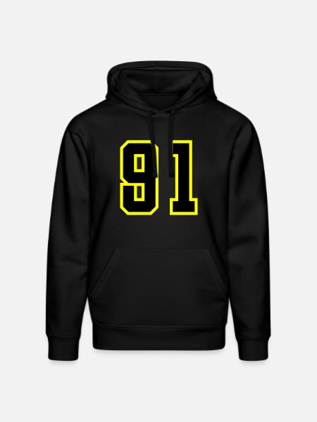 91 Number Jersey - Stanley/Stella DRUMMER Unisex Organic Hoodie - black