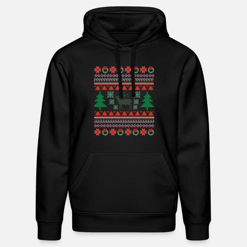 Motif Noel Retro 2 - Sweat à capuche bio DRUMMER Stanley/Stella Unisexe - noir