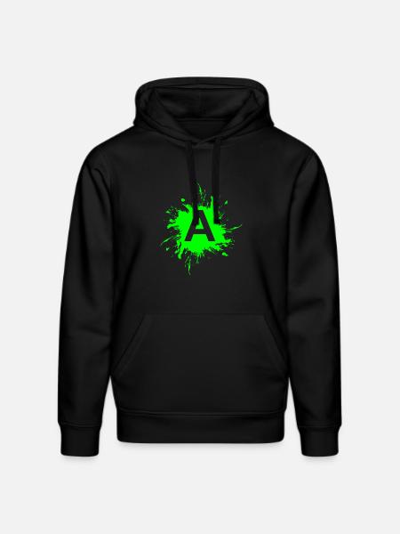 Team A Buchstabe A Anfangsbuchtabe - Stanley/Stella Unisex Bio-Hoodie DRUMMER - Schwarz