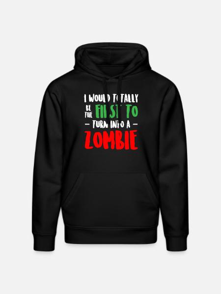 Funny Zombie - Stanley/Stella DRUMMER Unisex Organic Hoodie - black