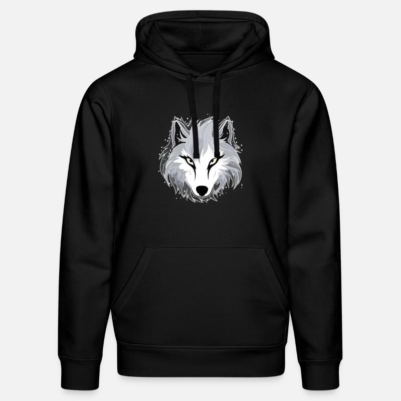 Loup - Illustration - Sweat à capuche bio DRUMMER Stanley/Stella Unisexe - noir