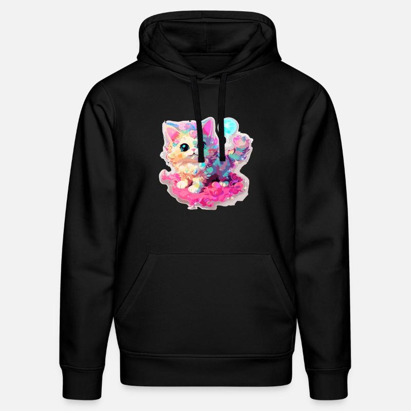 Chat - illustration - Sweat à capuche bio DRUMMER Stanley/Stella Unisexe - noir