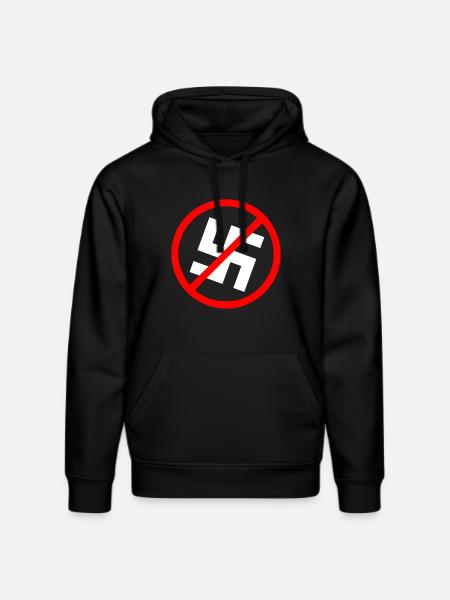 Against nazis swastika symbol - Stanley/Stella DRUMMER Unisex Organic Hoodie - black