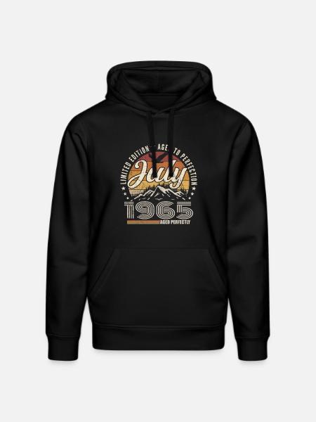 juillet 1965 Cadeau 60e Anniversaire juillet 1965 - Sweat à capuche bio DRUMMER Stanley/Stella Unisexe - noir