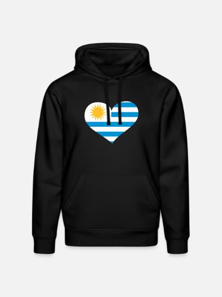 Uruguay Herz; Heart Uruguay - Stanley/Stella DRUMMER Unisex Organic Hoodie - black