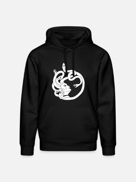 Snake-haired woman (white) - Stanley/Stella DRUMMER Unisex Organic Hoodie - black