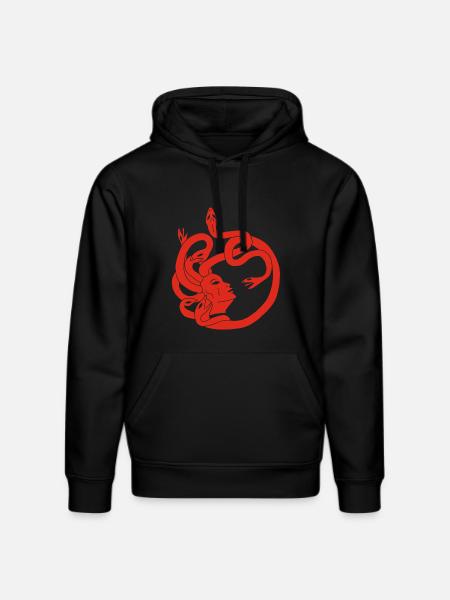Frau mit Schlangenhaar (rot) - Stanley/Stella Unisex Bio-Hoodie DRUMMER  - Schwarz
