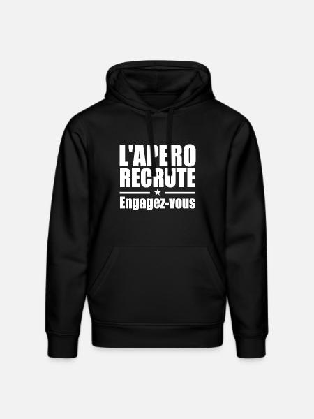 L'apéro recrute Engagez-vous - Sweat à capuche bio DRUMMER Stanley/Stella Unisexe - noir