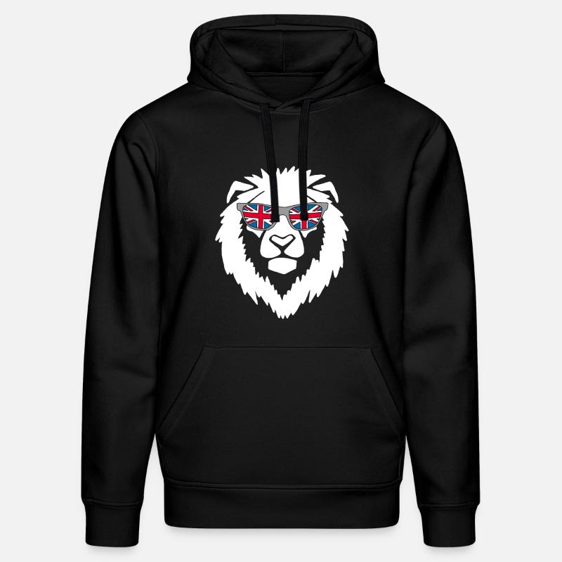 Lion du Royaume-Uni blanc - Sweat à capuche bio DRUMMER Stanley/Stella Unisexe - noir
