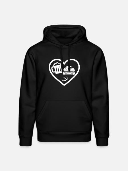 Heart Beer Raclette Humor - Stanley/Stella DRUMMER Unisex Organic Hoodie - black