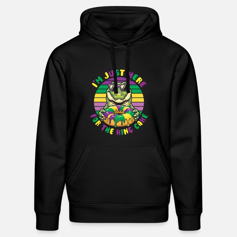 King Cake Mardi Gras Aligator - Stanley/Stella Unisex Bio-Hoodie DRUMMER  - Schwarz