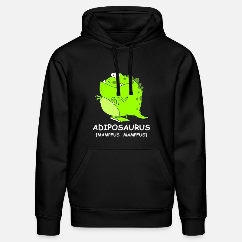 Adiposaursus Dino-Comic - Stanley/Stella Unisex Bio-Hoodie DRUMMER  - Schwarz