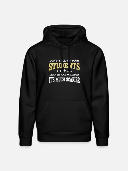 Nie krzycz na swoich uczniów Fajny Sarkastyczny Nauczyciel - Ekologiczna bluza z kapturem typu unisex Stanley/Stella DRUMMER  - czarny
