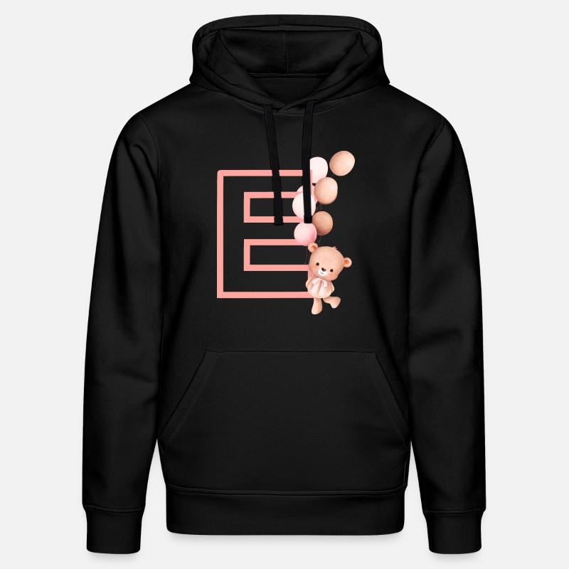Lettre e rose ours - Sweat à capuche bio DRUMMER Stanley/Stella Unisexe - noir
