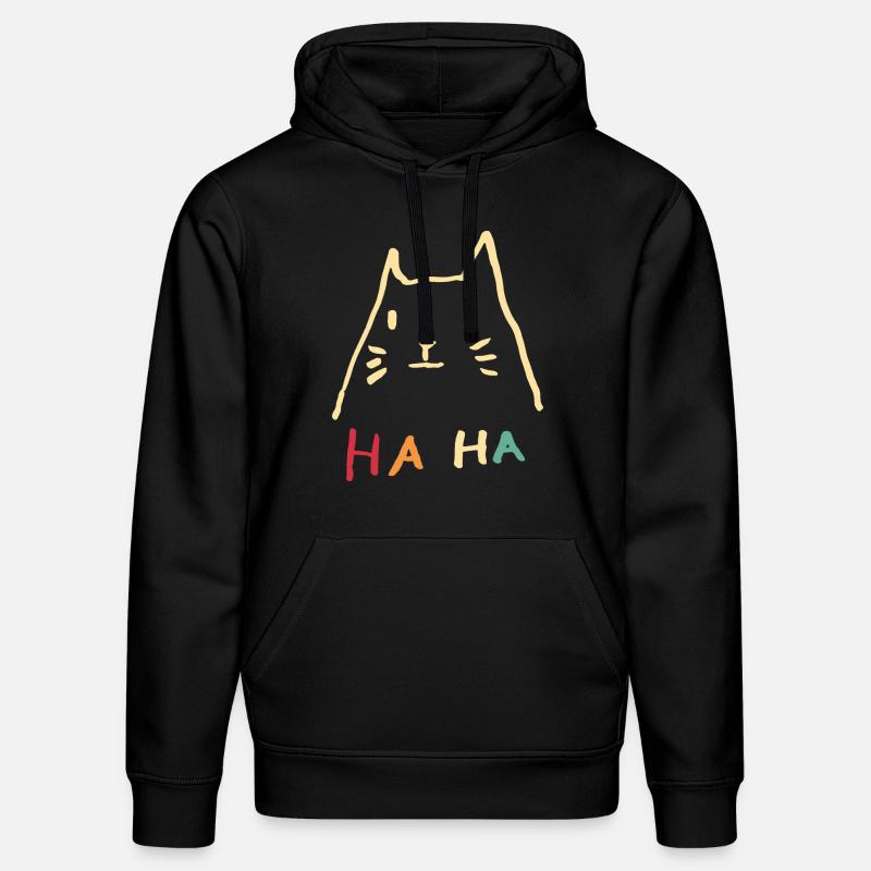 Cat Haha Ironie rétro - Sweat à capuche bio DRUMMER Stanley/Stella Unisexe - noir