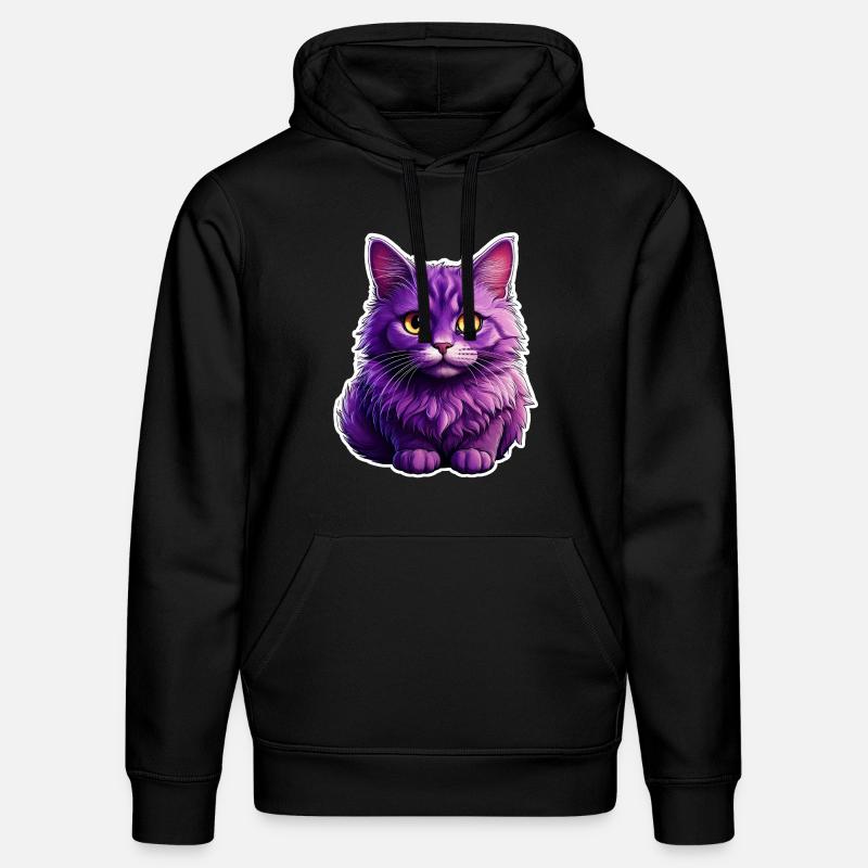 Design moderne Cat - Sweat à capuche bio DRUMMER Stanley/Stella Unisexe - noir