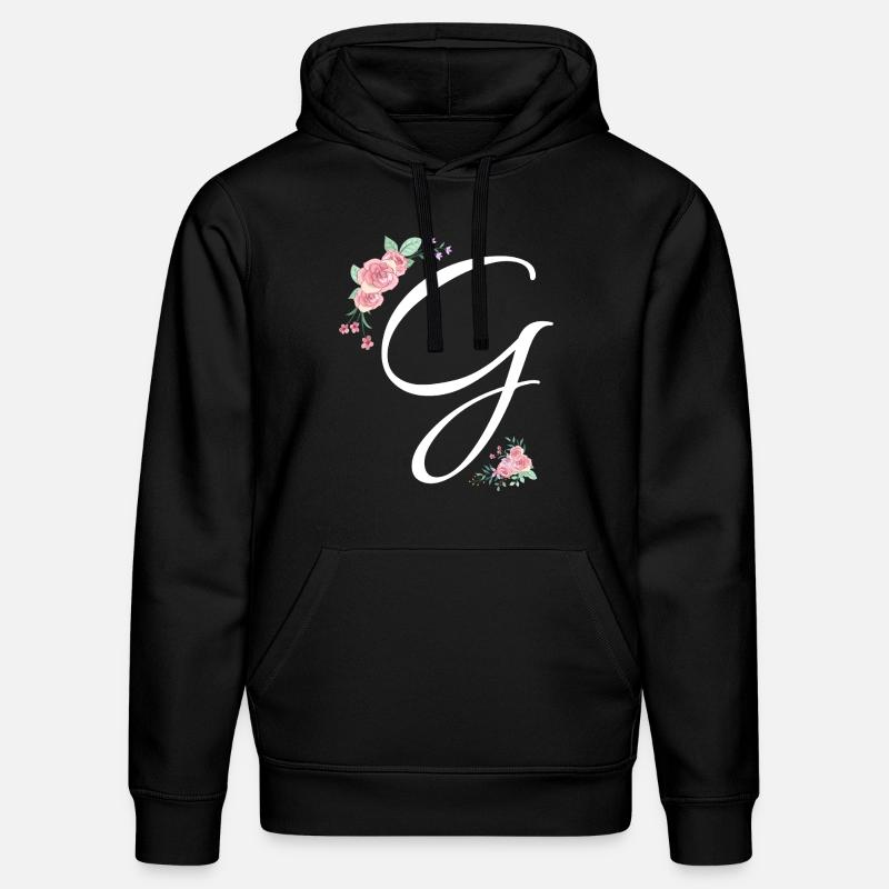 Lettre g fleurs - Sweat à capuche bio DRUMMER Stanley/Stella Unisexe - noir