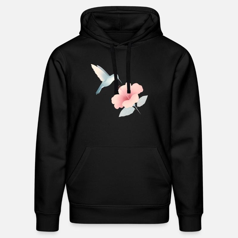 Colibri et fleur - Sweat à capuche bio DRUMMER Stanley/Stella Unisexe - noir