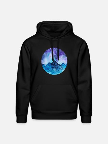 mountains - Stanley/Stella DRUMMER Unisex Organic Hoodie - black