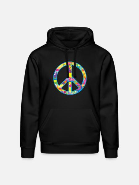 Peace / peace symbol - Stanley/Stella DRUMMER Unisex Organic Hoodie - black