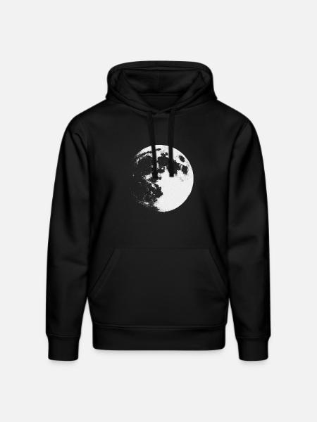 Moon sketch drawing - Stanley/Stella DRUMMER Unisex Organic Hoodie - black