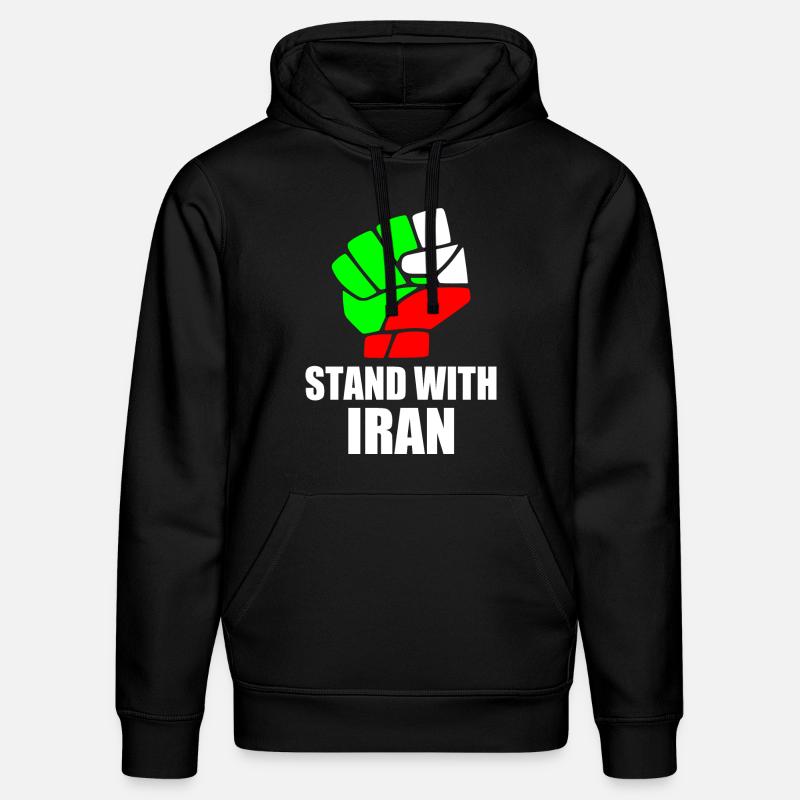 Stand with iran - Sweat à capuche bio DRUMMER Stanley/Stella Unisexe - noir
