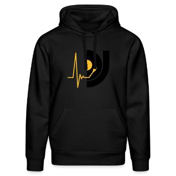music_pulse_dj - Stanley/Stella DRUMMER Unisex Organic Hoodie - black - Front - Marisol (170cm) & Nik (191cm)