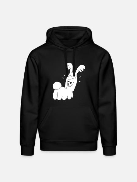 Funny White Dog - Stanley/Stella DRUMMER Unisex Organic Hoodie - black