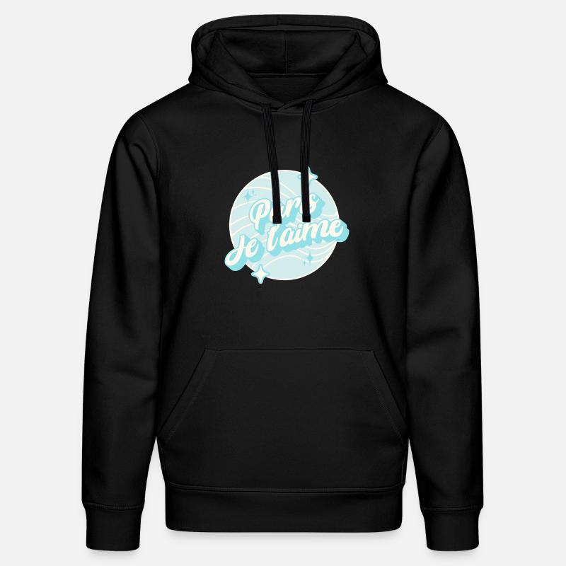 Paris Je t'aime Pastel bleu - Sweat à capuche bio DRUMMER Stanley/Stella Unisexe - noir