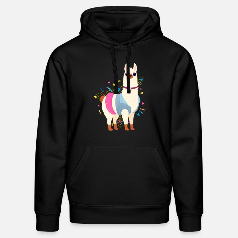 90s Style Llama - Sweat à capuche bio DRUMMER Stanley/Stella Unisexe - noir