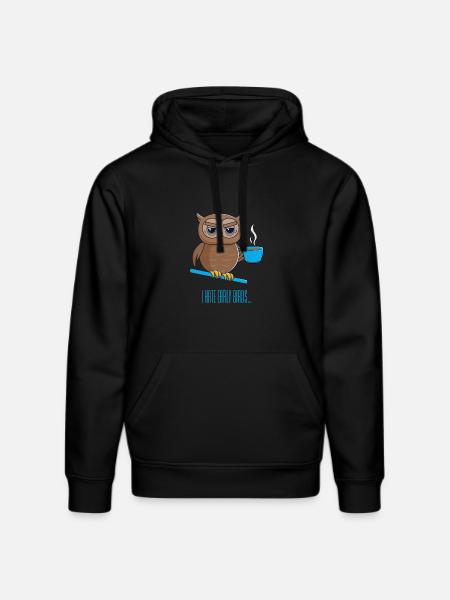 Nachteule mit Kaffee - Stanley/Stella Unisex Bio-Hoodie DRUMMER - Schwarz