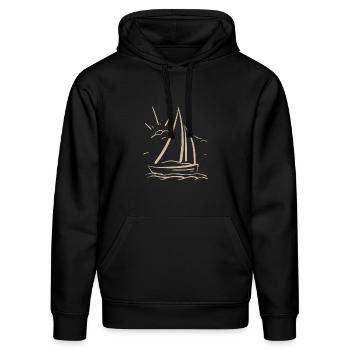 Ocean Segel Segeln Meer See Segelboot Boot Shirt - Stanley/Stella Unisex Bio-Hoodie DRUMMER  - Schwarz - Vorne - Marisol (170cm) & Nik (191cm)