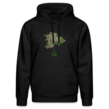 Cherry tree nature blossom spring Japan - Stanley/Stella DRUMMER Unisex Organic Hoodie - black - Front - Marisol (170cm) & Nik (191cm)