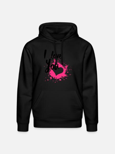 I Love You - Felpa con cappuccio ecologica unisex DRUMMER di Stanley/Stella - nero