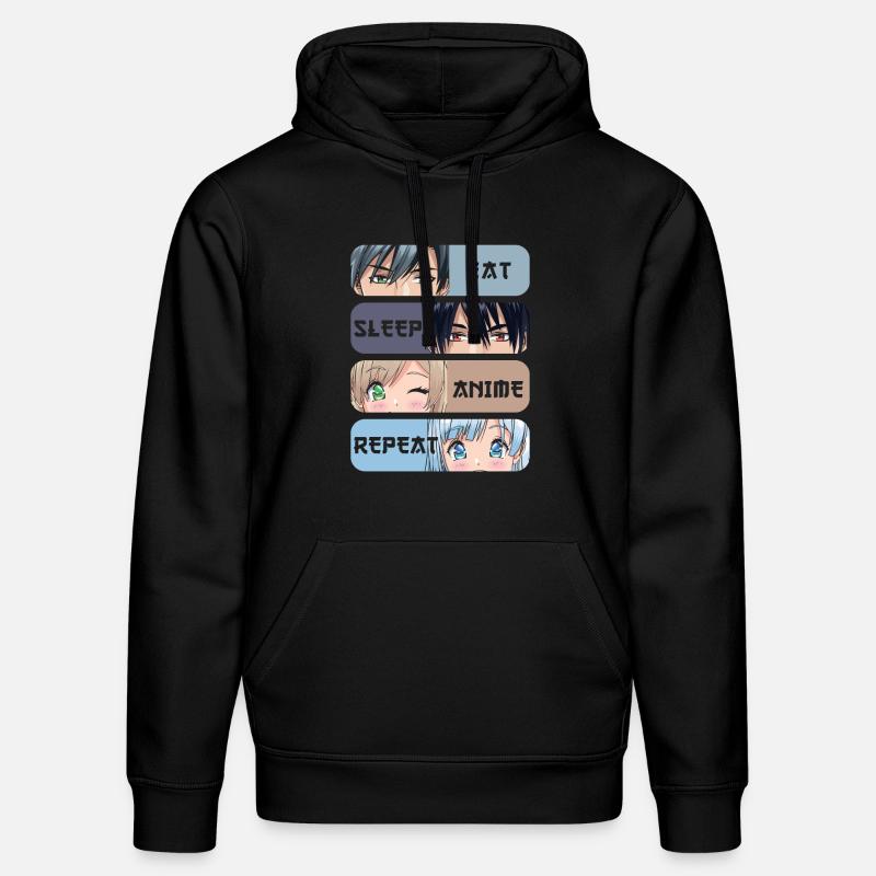 Eat Sleep Anime Repeat - Sweat à capuche bio DRUMMER Stanley/Stella Unisexe - noir
