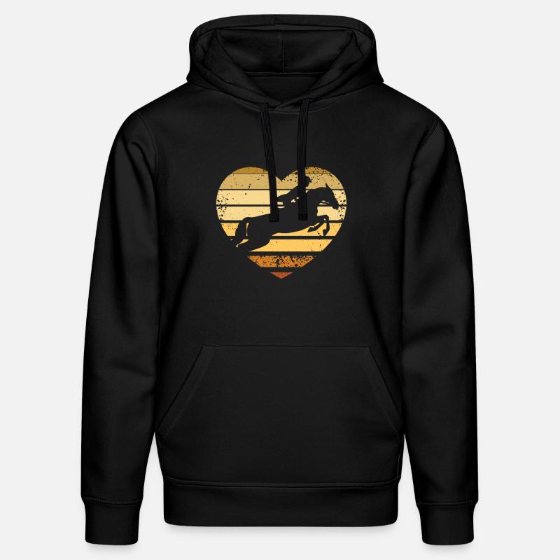 Springreiten Herz - Stanley/Stella Unisex Bio-Hoodie DRUMMER  - Schwarz