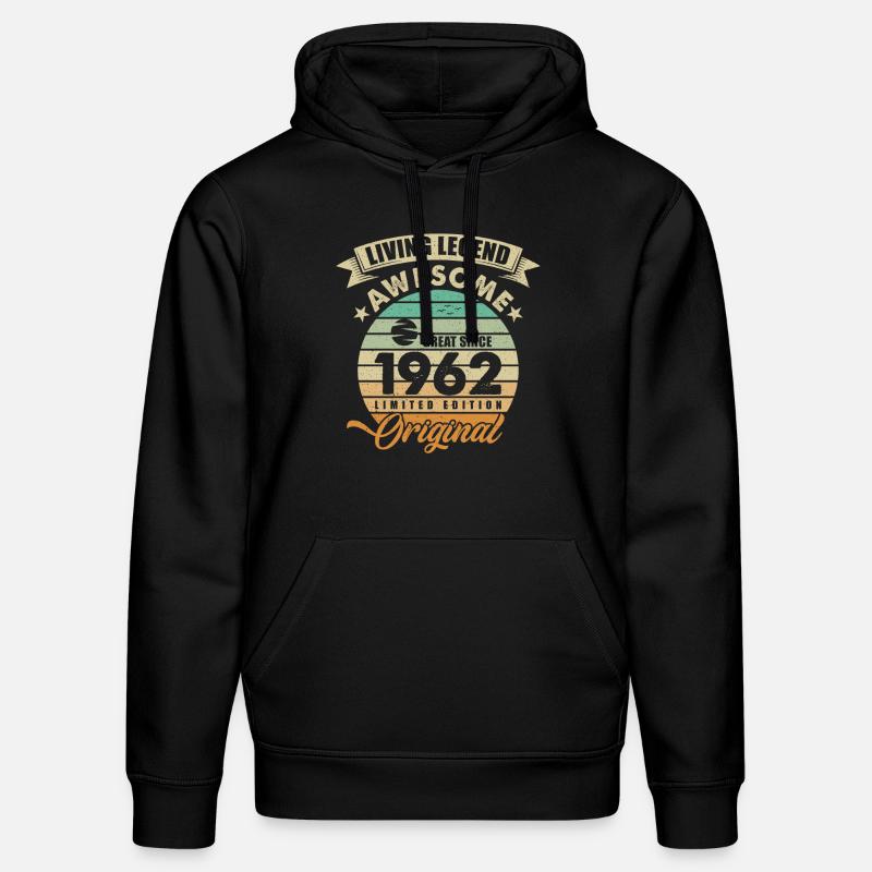 1962 Anniversaire Retro Orginal - Sweat à capuche bio DRUMMER Stanley/Stella Unisexe - noir